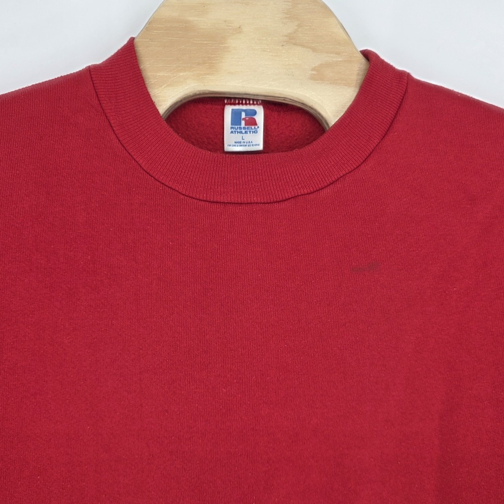 Vintage Russell Athletic 80s 90s Red Blank Sweatshirt Size Large Made In USA